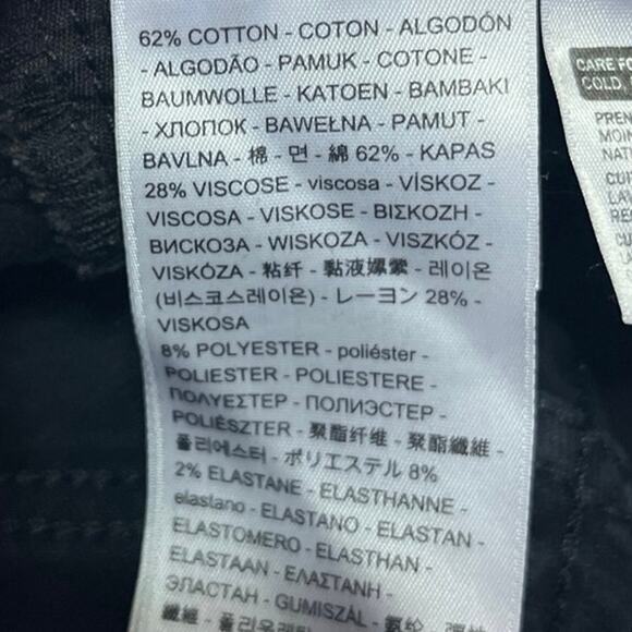 Levi's 724 High Rise Straight Crop Distressed Raw Hem Black Denim Jeans Size 25 - Picture 6 of 6